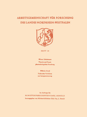 cover image of Theorie und Praxis pharmakologischer Forschung. Technische Verfahren zur Isotopentrennung